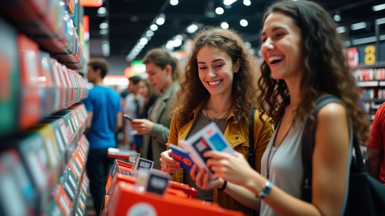 Sports gift cards displayed in a retail environment
